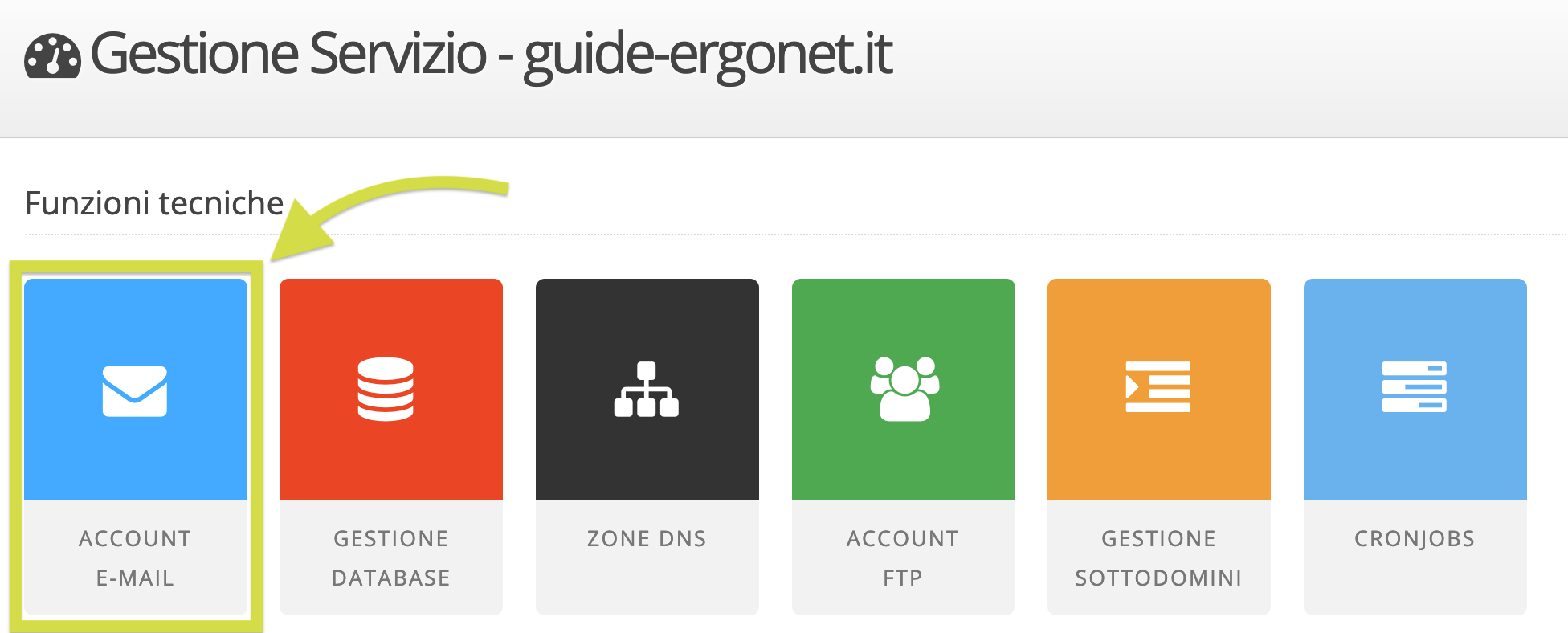 WebPanel Ergonet - Account e-mail<br>