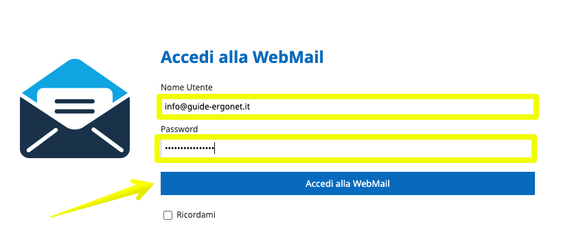 Webmail - Pannello Login<br>