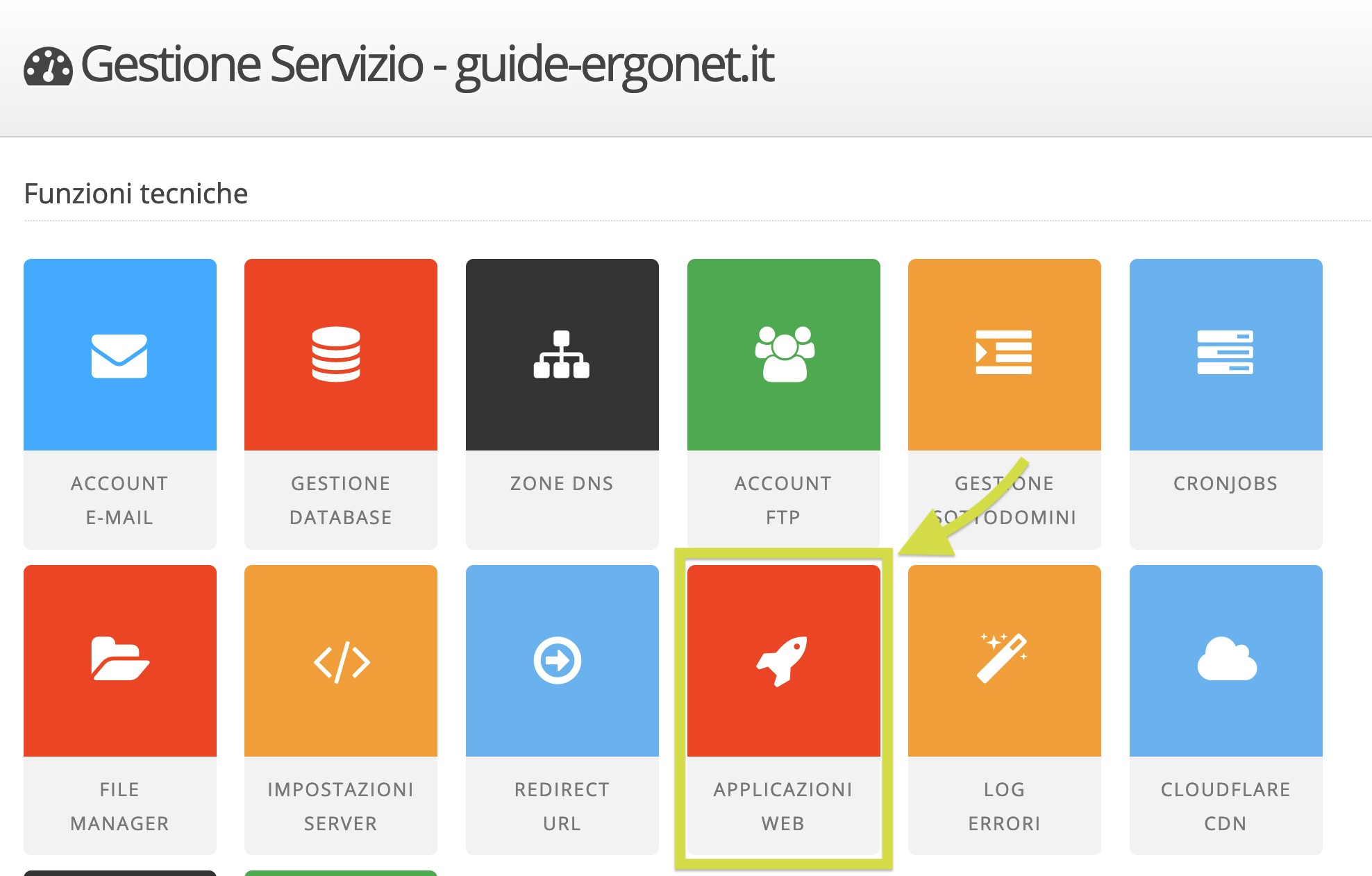 WebPanel Ergonet - Applicazioni web
